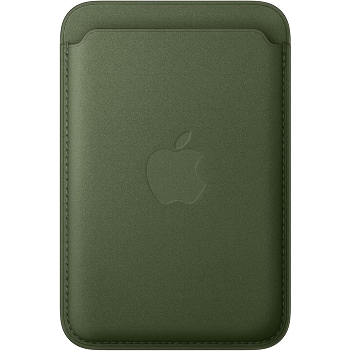Portafoglio sottile intrecciato con MagSafe per iPhone - Muschio