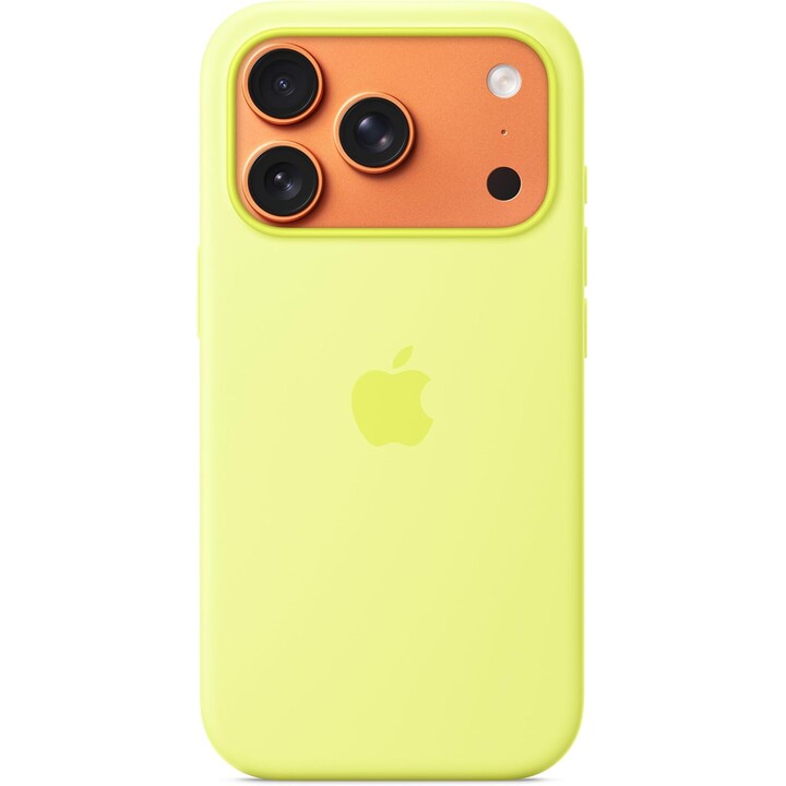 Funda de silicona con MagSafe para el iPhone 17 Pro — Amarillo neón