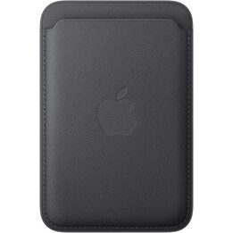 Schlanke geflochtene Brieftasche mit MagSafe für iPhone – Schwarz