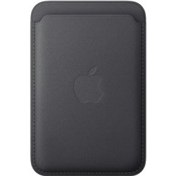 Schlanke geflochtene Brieftasche mit MagSafe für iPhone – Schwarz