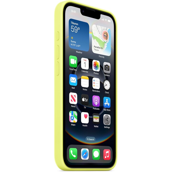 Capa de silicone Apple para iPhone 16e - Amarelo néon