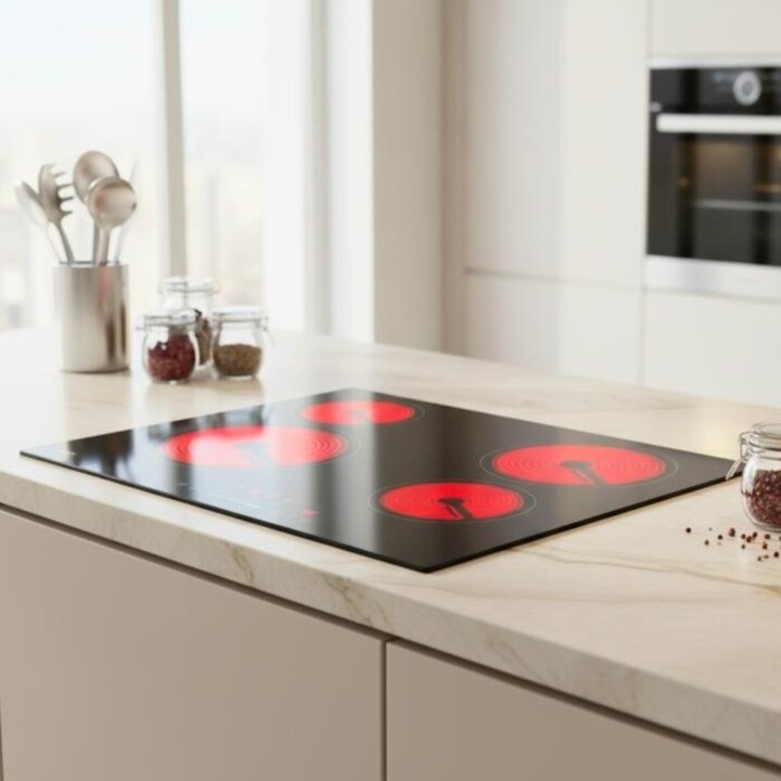 Haeger VH-004.001A, piano cottura in vetroceramica da incasso da 60 cm con 4 zone di cottura ad alte prestazioni e comandi touch