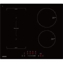 Haeger IH-004.001A, Placa de inducción encastrable de 60 cm con 4 zonas de cocción rápida y control táctil, Negro