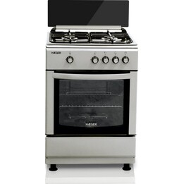 Haeger GC-SS6.011B, cuisinière à gaz autonome de 60 cm avec four intégré et allumage automatique sécurisé, acier inoxydable