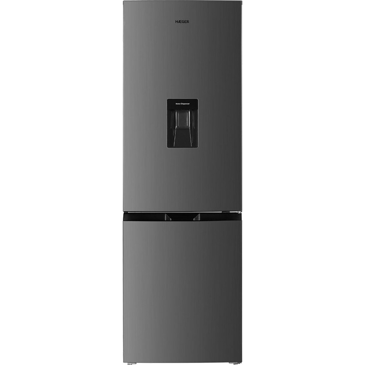 Haeger CR-32S.018A, Réfrigérateur combiné autoportant 320L Classe E avec système de refroidissement avancé, Acier inoxydable