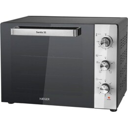 Haeger OV-55B.041A, Horno eléctrico de sobremesa de 55L con temporizador y control de temperatura exacto, Negro