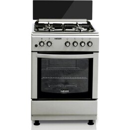 Haeger Gc-Ss6.009B, Cocina de gas independiente con horno integrado y diseño compacto de alta durabilidad, Plata