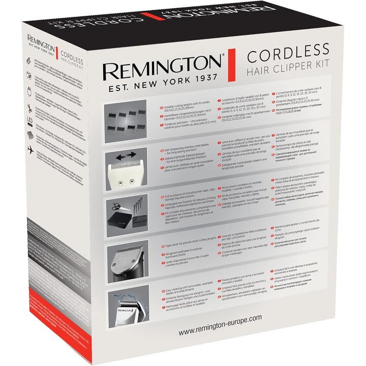 Cortapelos Remington Cordless Hair Clipper Kit HC5020/ con Batería/ 23 Accesorios