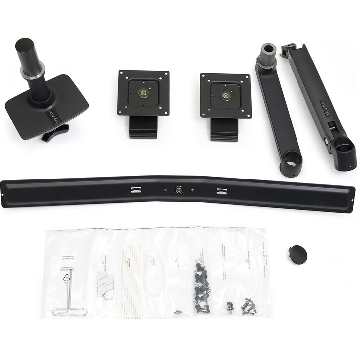 Lx Series Escritorio Doble Brazo Directo - Max 25 Pulgadas - Negro