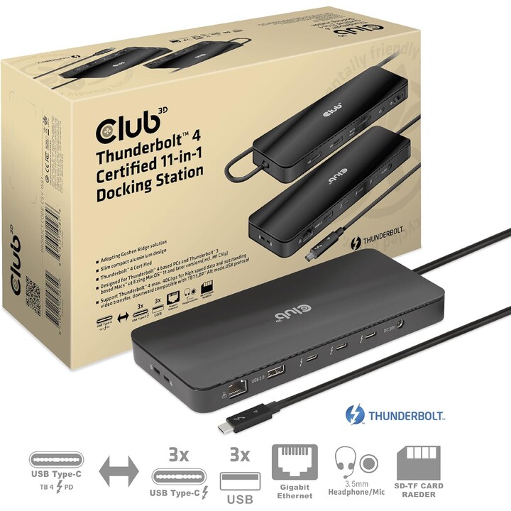 Station d'accueil pour accessoires NB 11-en-1 / Thunderbolt CSV-1581 Club3D