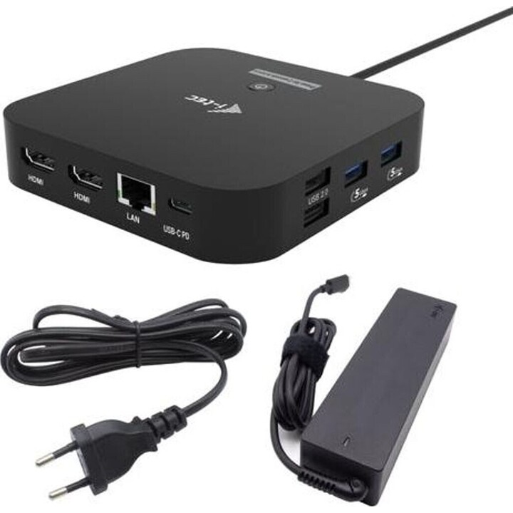 Estação de ancoragem I-Tec Usb-C Dual Hdmi com Power Delivery 100 W + Carregador Universal I-Tec 100W