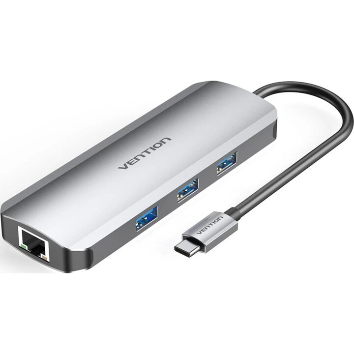 Hub USB-C Vention TOKHB con lettore di schede HDMI/3xUSB/USB-C PD/RJ45/SD