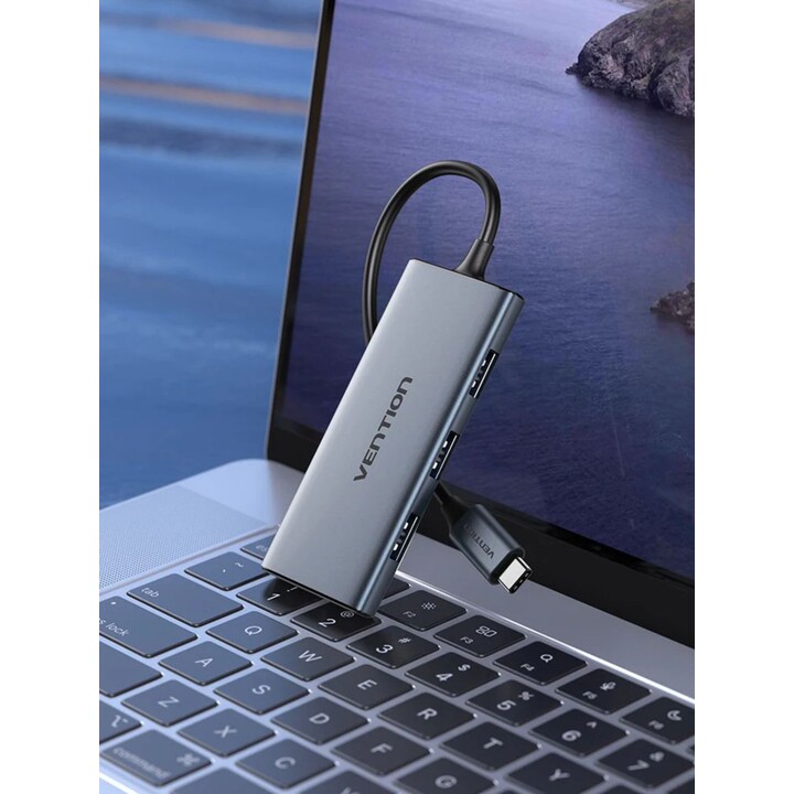 Vention TOOHB Hub mit 1 HDMI 4K/ 3 USB 3.0-Anschlüssen, SD- und Micro-SD-Kartenleser