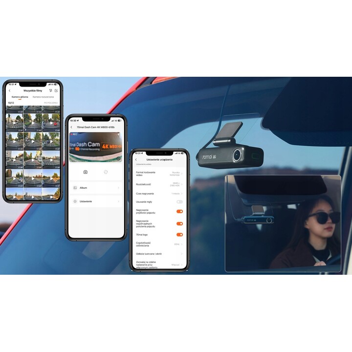 70mai Dashcam M800 4K HDR + Camara Trasera 70mai RC14