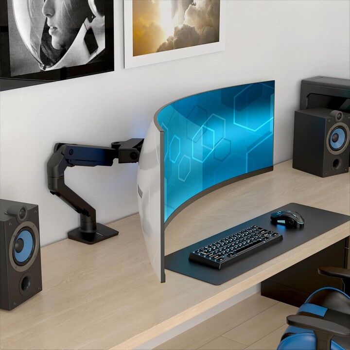 Bras Hx avec support de bureau pivotant très robuste Noir