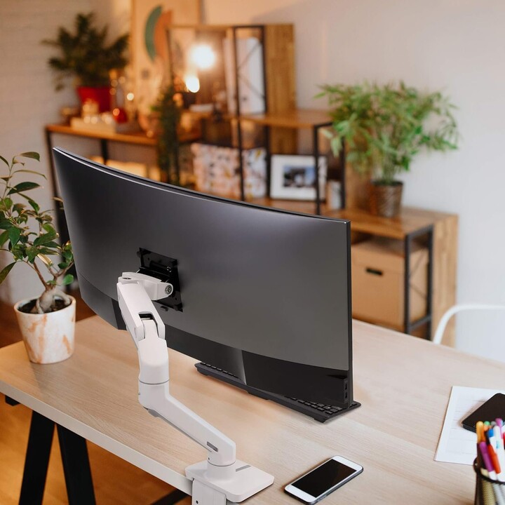 Braço de montagem para monitor de secretária Hx - Branco - 1 monitor - Máx. 42 polegadas