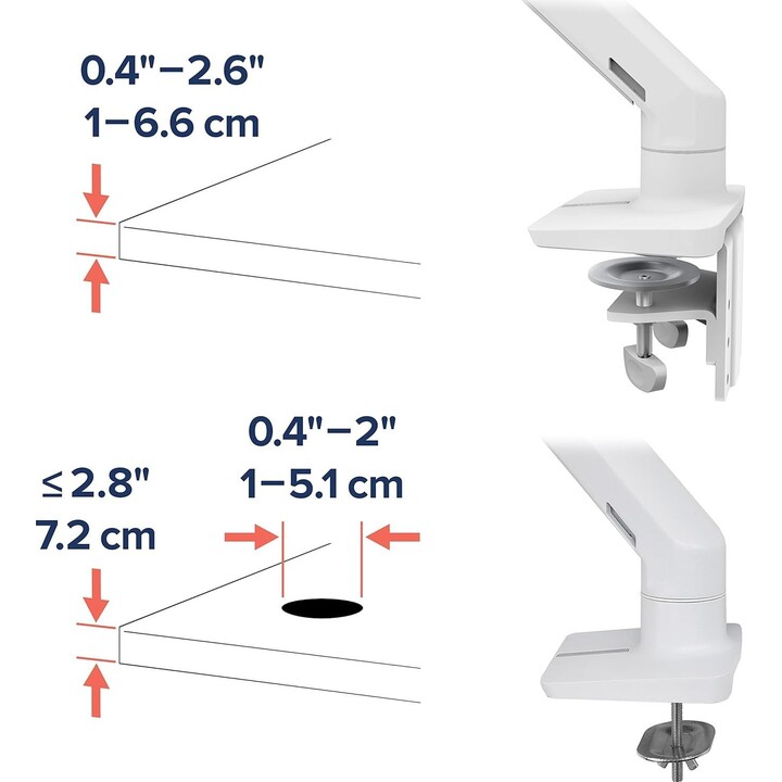 Hx Desk Monitor Mount Arm - Blanco - 1 Monitor - Max 42 Inch