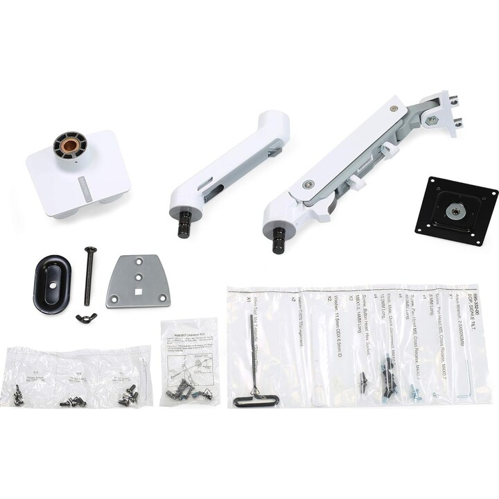 Braço de montagem para monitor de secretária Hx - Branco - 1 monitor - Máx. 42 polegadas