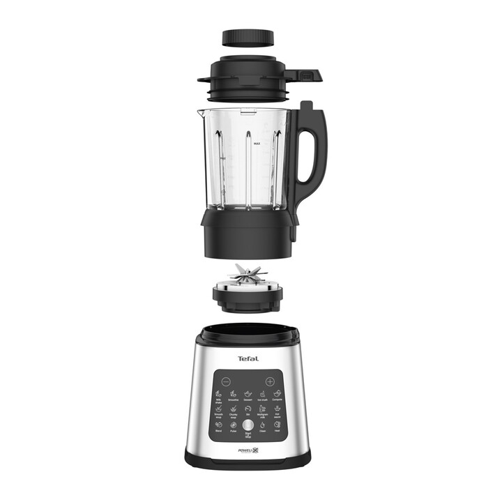 Liquidificador Tefal Perfectmix Cook BL83SD de 1,75 L e 1400 W, preto, em aço inoxidável.