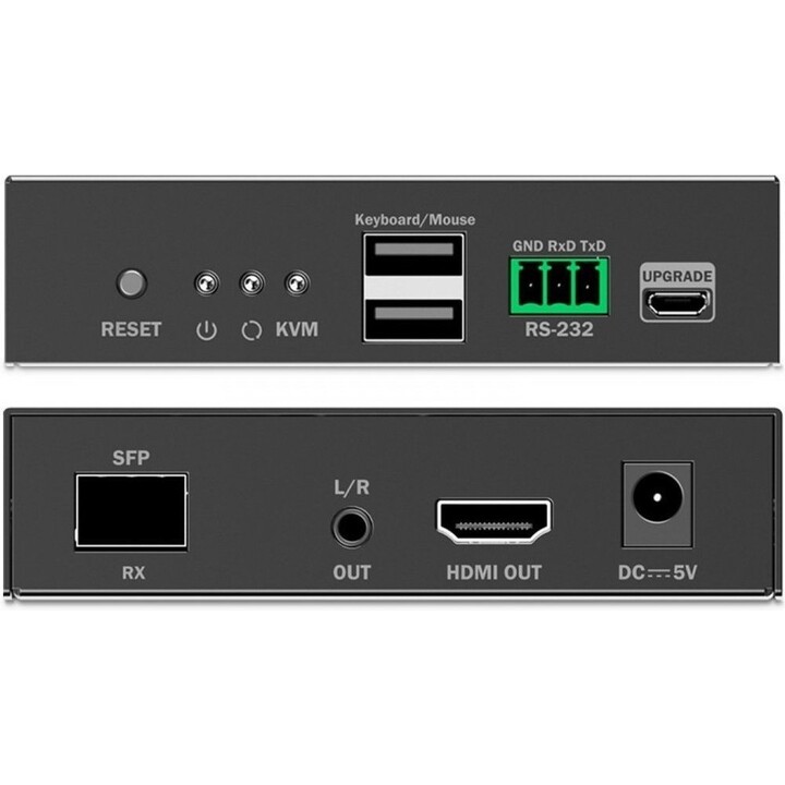 HDMI Fiber KVM Extender Set - 4K/60Hz - 40 km/300m - IP 1G - Black