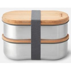 black+blum BAM-BT-L016 recipiente de almacenar comida Ovalado Caja 0,5 L Bamboo, Acero inoxidable 2 pieza(s)
