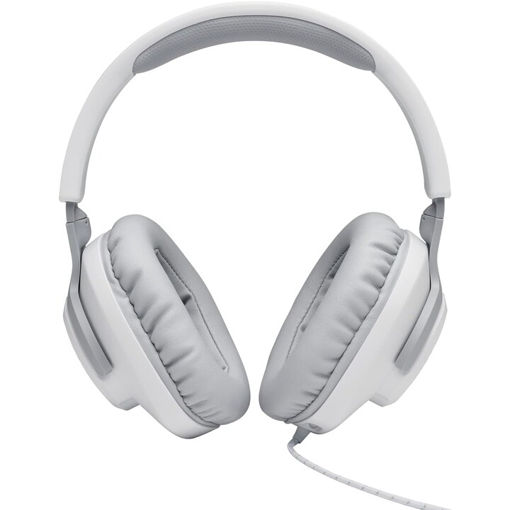 Casque de jeu JBL Quantum 100 avec microphone / prise jack 3,5 mm / blanc