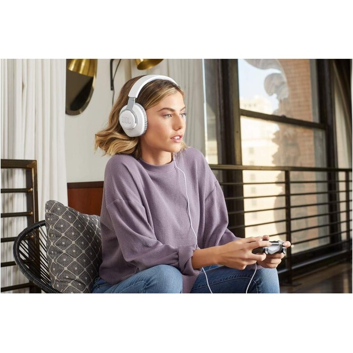 Auriculares Gaming con Micrófono JBL Quantum 100/ Jack 3.5/ Blancos