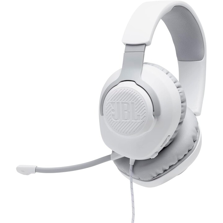 Casque de jeu JBL Quantum 100 avec microphone / prise jack 3,5 mm / blanc