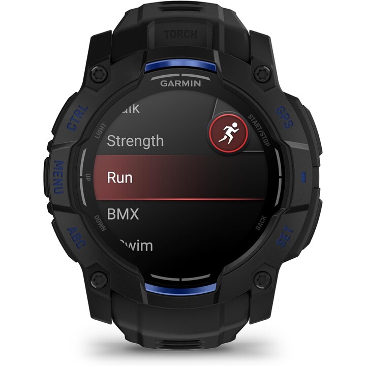 Garmin Instinct 3 AMOLED 50 mm Noir avec bracelet noir/bleu