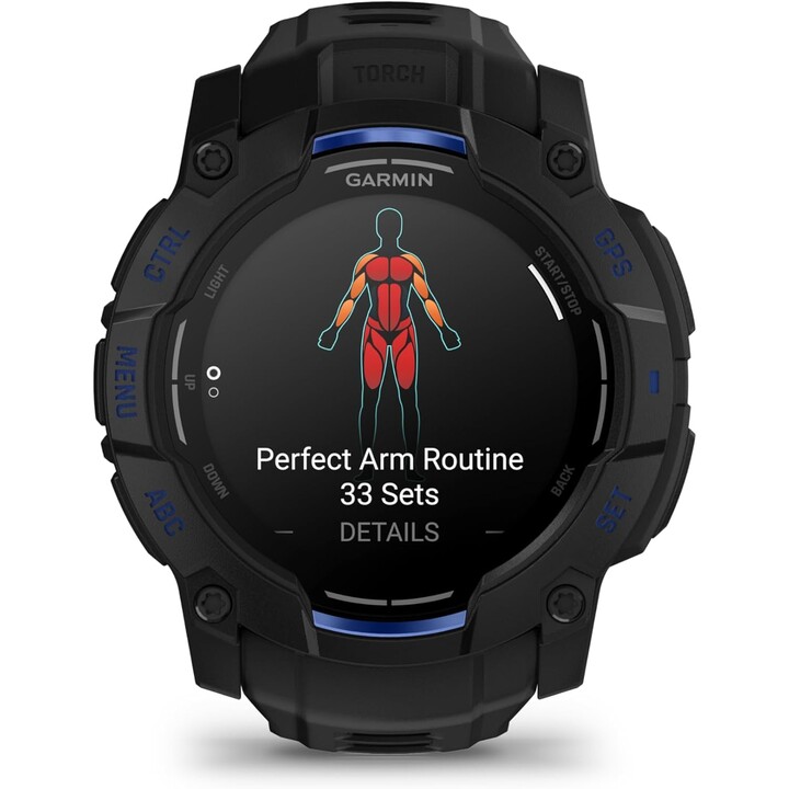 Garmin Instinct 3 AMOLED 50 mm Noir avec bracelet noir/bleu