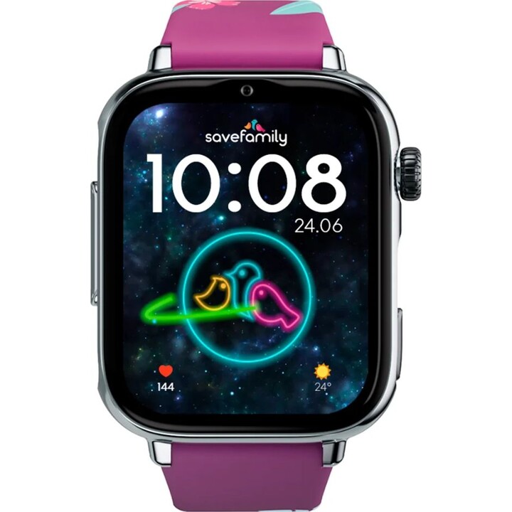 Montre connectée SaveWatch Plus 2 avec appels et GPS / Savefamily / 680 mAh / NanoSIM / Silicone / Argent / Maui