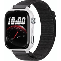 Montre connectée Savewatch Plus 2 avec appels et GPS / Savefamily / 680 mAh / NanoSIM / Tissu / Blanc / Noir Nuit