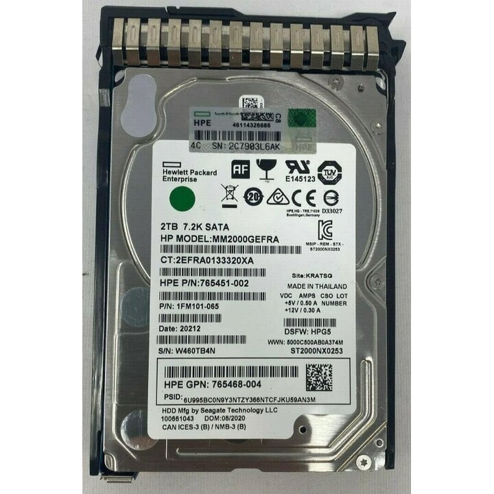 Hpe 2Tb Sata 2.5" Sff Hot Swap 7200Rpm Disco Duro Reacondicionado