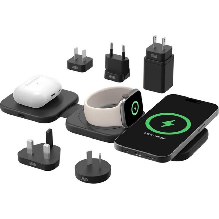 3-in-1 Wireless Magnetic Travel Charger with Qi2 (15W)