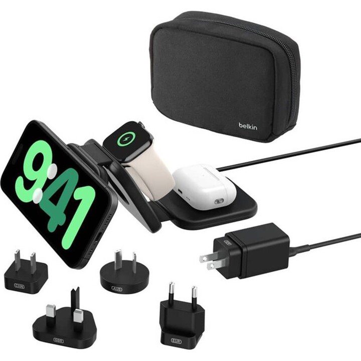 3-in-1 Wireless Magnetic Travel Charger with Qi2 (15W)