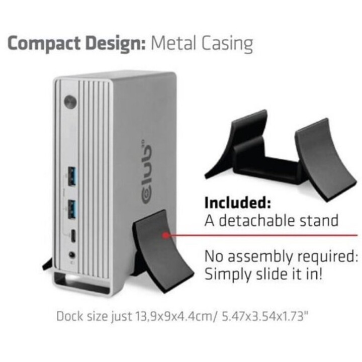 Estación de acoplamiento de accesorios USB-C/red de 120 W Club3D CSV-1568