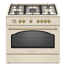 Fogão combinado a gás e elétrico Ravanson Retro KWGE-90ARC (creme)