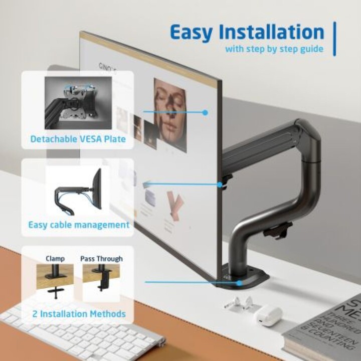 Supporto per monitor da tavolo Ewent per monitor da 34" | Molla meccanica