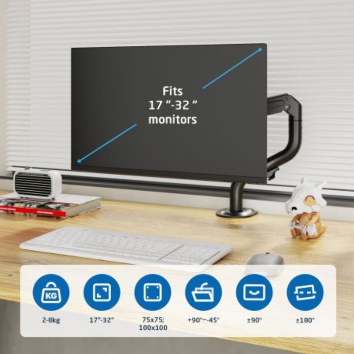 Ewent Soporte de escritorio para monitores de 34" | Resorte Mecánico
