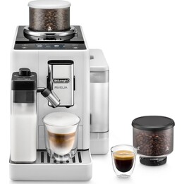 De'Longhi Rivelia EXAM440.55.W, Cafeteira Super Automática com LatteCrema Hot, Batedor de Leite Automático, Tamanho Compacto, 16