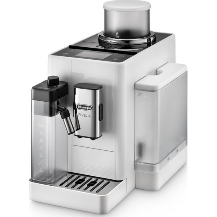 De'Longhi Rivelia EXAM440.55.W, Cafeteira Super Automática com LatteCrema Hot, Batedor de Leite Automático, Tamanho Compacto, 16