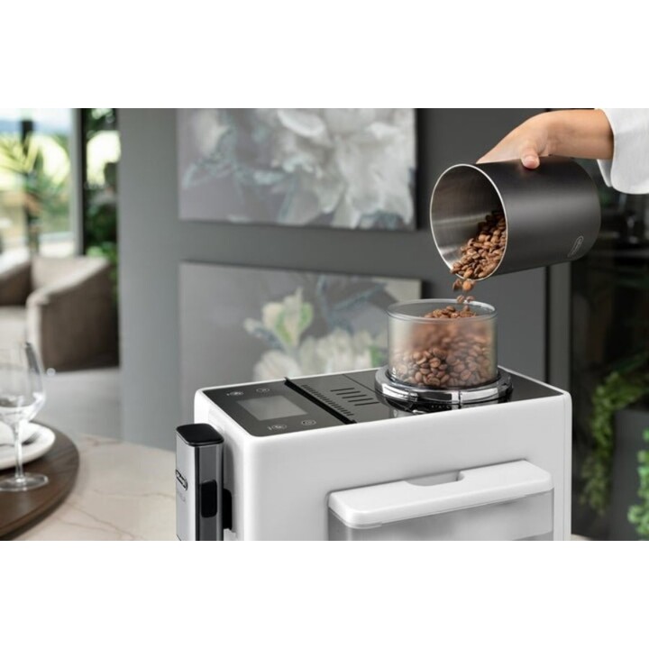 De'Longhi Rivelia EXAM440.55.W, Cafeteira Super Automática com LatteCrema Hot, Batedor de Leite Automático, Tamanho Compacto, 16