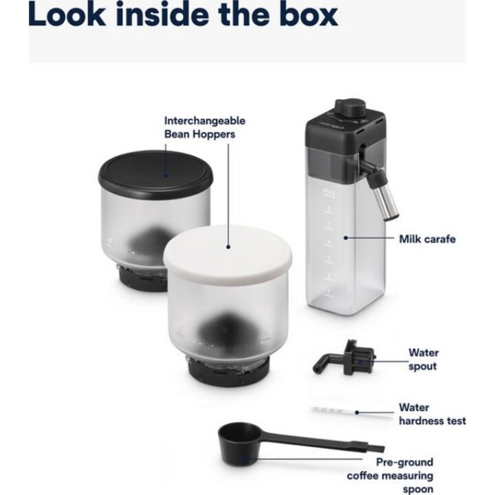 De'Longhi Rivelia EXAM440.55.W, Cafeteira Super Automática com LatteCrema Hot, Batedor de Leite Automático, Tamanho Compacto, 16