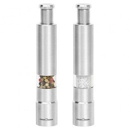 ProfiCook PC-PSM 1160 Salz- und Pfeffermühlen-Set Edelstahl, Transparent