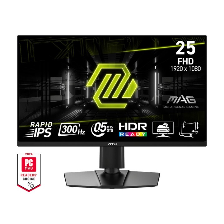 MSI MAG 255PXF FHD de 24,5 pulgadas: panel IPS rápido de 1920 x 1080, 300 Hz/0,5 ms (GtG, mín.), 120% de gama de color sRGB, dis