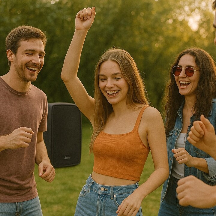 V-TONE BQ12 GO MP3 - Active speaker, rechargeable, black, Bluetooth, TWS, USB, SD, DSP, AUX, infrared remote control, 2x microph