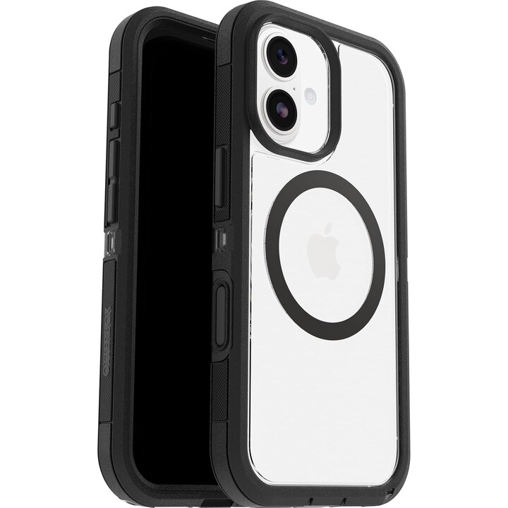 Étui Otterbox Defender Series Pro XT Clear MagSafe pour iPhone 17, transparent/noir