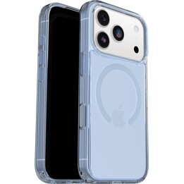 Capa MagSafe transparente Otterbox Symmetry Series para iPhone 17 Pro, transparente/azul