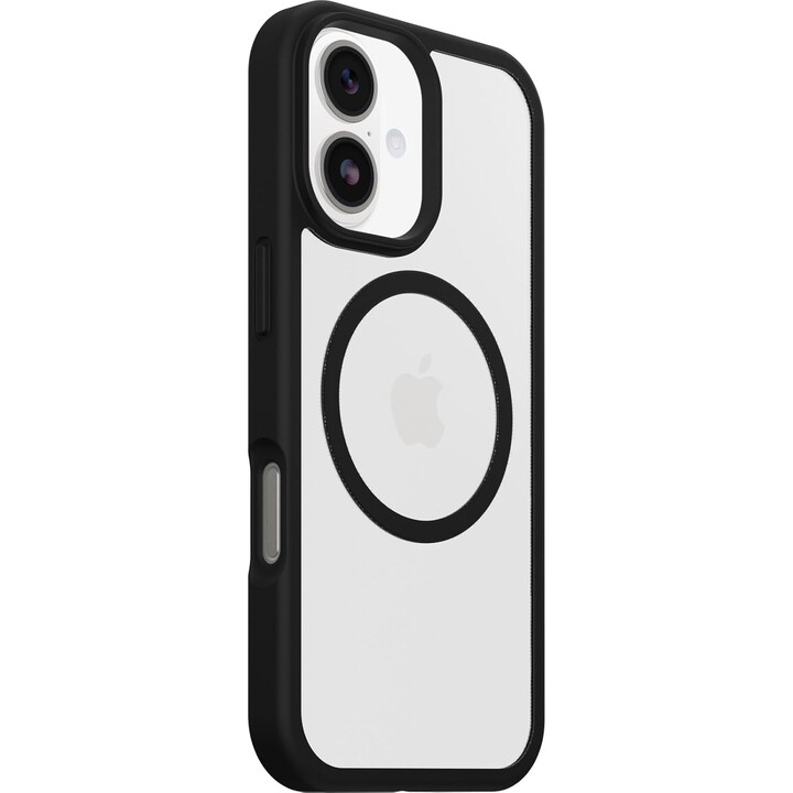 Capa MagSafe Otterbox React Series para iPhone 17, transparente/preta