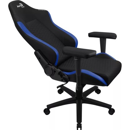 Aerocool Gaming Chair in Black Synthetic Leather with Blue Details, Armrests, Lumbar Cushion